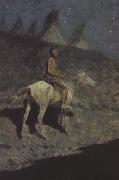 Frederic Remington Indian in the Moonlight (mk43) oil painting picture wholesale
